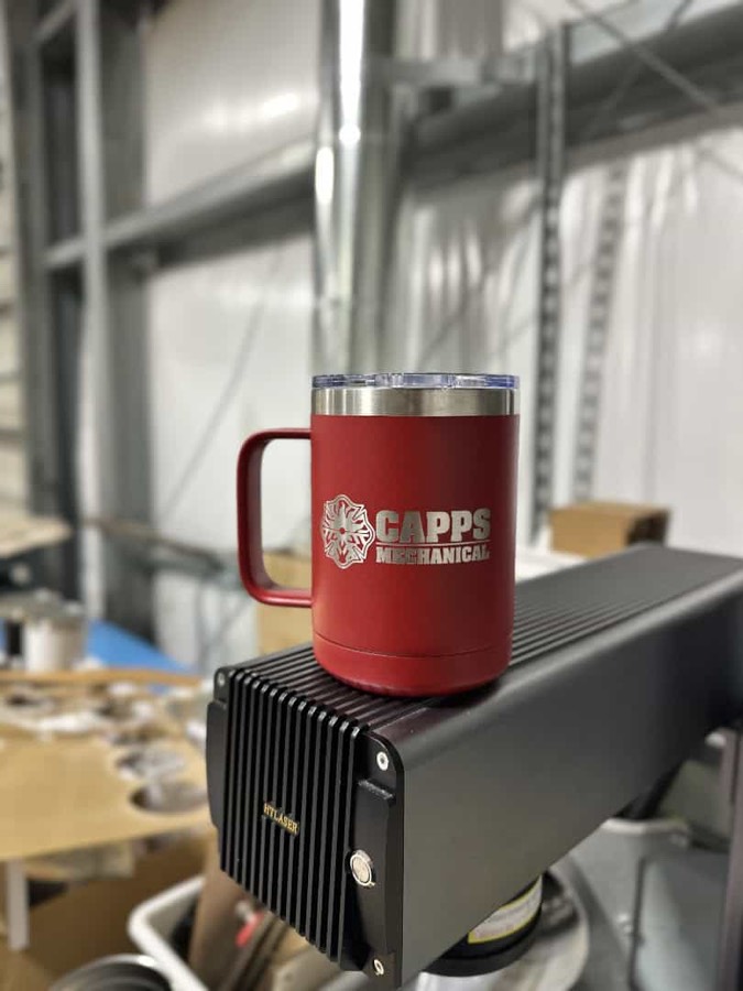 Red Capps branded mug