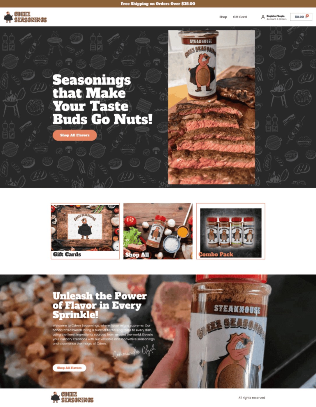 C Deez Seasonings website on a phone