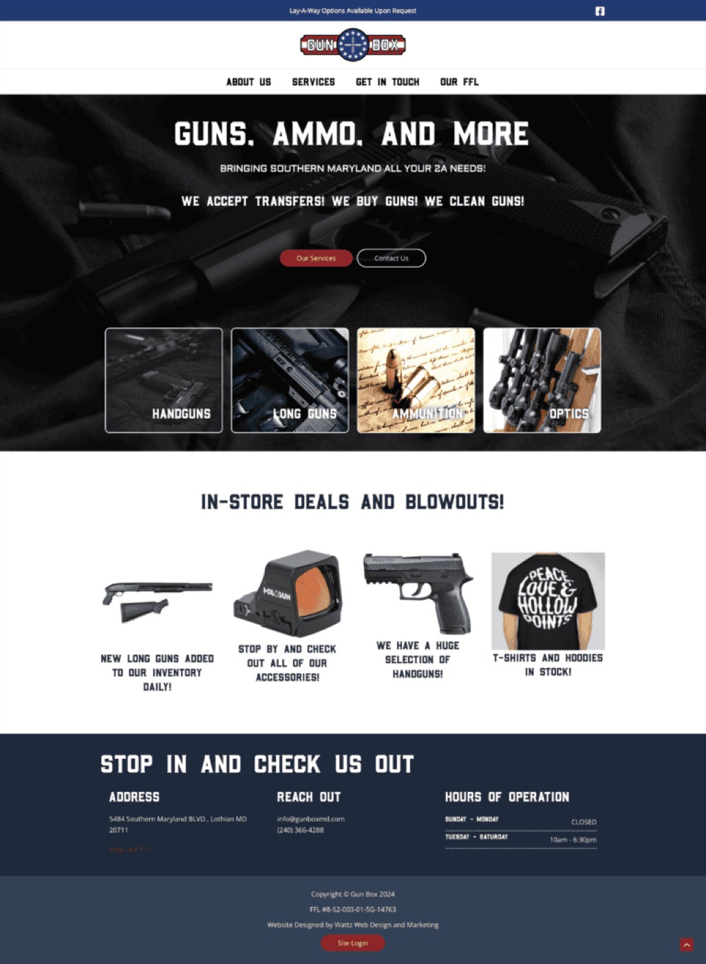 Gunbox MD website